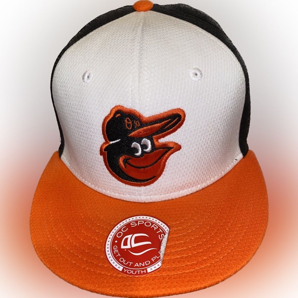OC Sports MLB Cotton Twill Baseball Baltimore Orioles Flat Bill Cap 6 3/8" - 7"